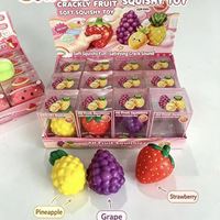 Jouet anti-stress en forme de pastèque, texture croquante, à rebond lent, design fruit, en caoutchouc doux au toucher, jouets promotionnels