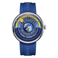 Reloj de Cuarzo para Hombre Mark Fairwhale 5700, Diseño Creativo, Resistente al Agua, con Indicador de Planeta, Correa de Silicona, Reloj de Lujo