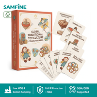 Cartes de culture des jouets traditionnels imprimées sur mesure OEM, jeu de cartes éducatives de collection vintage en gros avec boîte personnalisée
