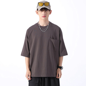 Maglietta oversize Relax <span class=keywords><strong>Super</strong></span> Soft Plus Size T-Shirt da uomo con tasca in cotone 100% a manica corta - Product Image 4