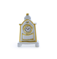 Horloge à pendule miniature rétro en résine blanche, modèle de maison de poupée 1/6 1/12, décoration pour la rentrée scolaire