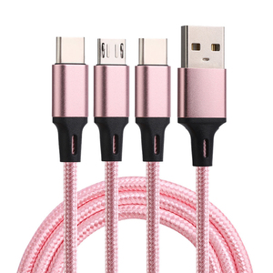 Bán buôn biểu tượng tùy chỉnh nylon bện 3 trong 1 nhanh USB sạc cáp 2.1A phổ đa chức năng điện thoại di động sạc dây 1.2m - Product Image 6