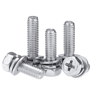 Vis à tête hexagonale à embase cruciforme en acier inoxydable 304 de haute qualité, grade A2-70, assemblée avec embouts plats et à ressort M3 M5 Sems - Product Image 5