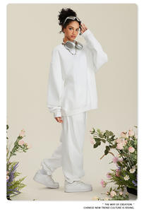 Sweat-shirt en molleton unisexe en coton vierge, personnalisable avec logo imprimé, coupe oversize, col rond, pour hommes, vente en gros - Product Image 5