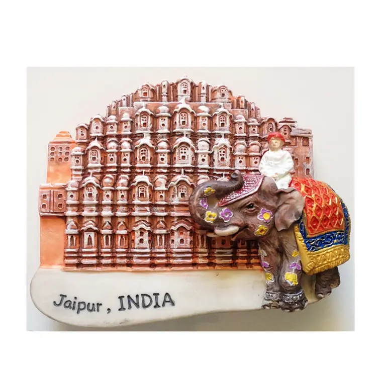 Polyresin/שרף 3D מקרר מגנט הווא מהאל Jaipur ורוד עיר הודו שרף 3D מקרר מקרר תאילנדי מגנט יד עשה קרפט