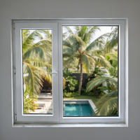 Ventanas Abatibles de PVC de Primera Calidad, Doble Acristalamiento, Eficiencia Energética, para Exteriores, Residenciales y Villas
