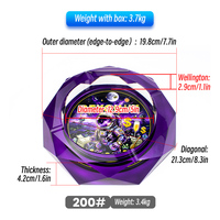 Cendrier à cigares sans fumée en cristal violet facetté avec motif astronaute, en verre épais portable, améthyste profonde, logo personnalisé, vente en gros