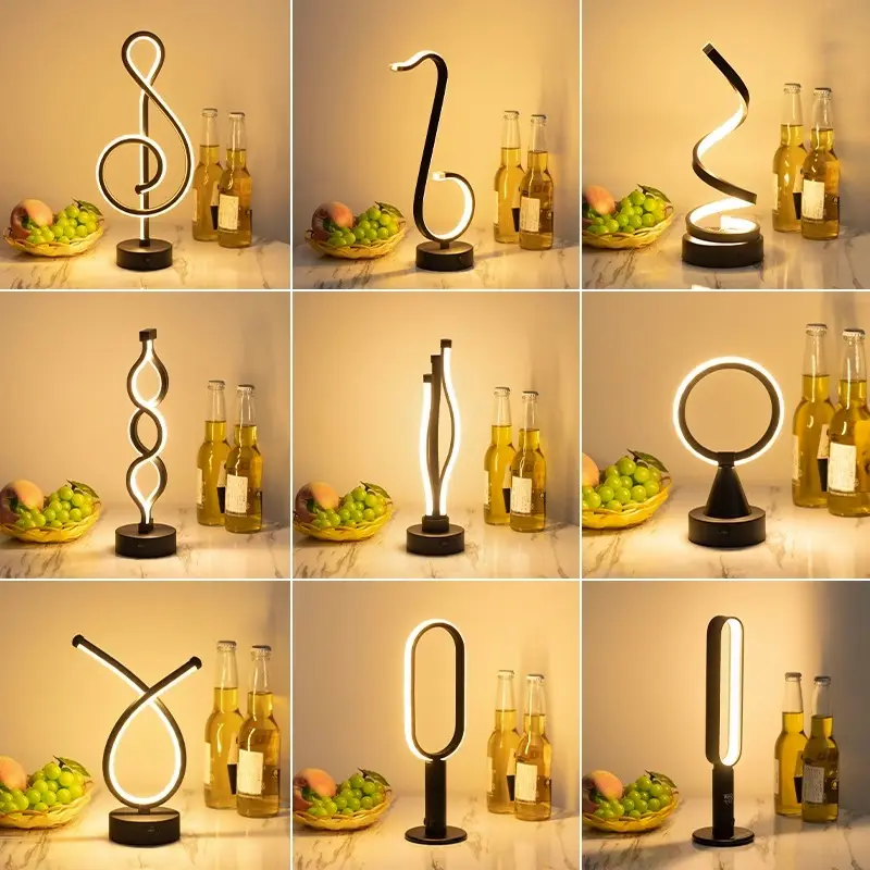 Kunst dekorative Tisch lampe Stufenlose dimmbare Nachttisch lampe LED Lese lampe Dez.