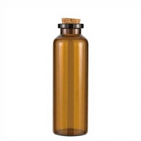 Bouteilles en verre ambré personnalisées réutilisables de 10 ml, 15 ml, 20 ml avec bouchon en liège pour pilules, comprimés, huiles essentielles et médicaments