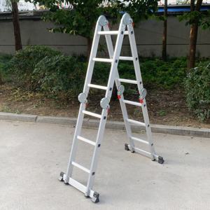 EN131 Échelle polyvalente épaissie en <span class=keywords><strong>aluminium</strong></span> Échelle pliante rapide simple avec <span class=keywords><strong>8</strong></span> <span class=keywords><strong>pieds</strong></span> - Product Image 4