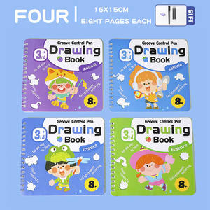Yeni varış kullanımlık kalem kontrol eğitim kitap çocuklar için 4 paket Groovd çizim kitapları sihirli Copybook yaş 3-8 kalem yedekler ile - Product Image 6