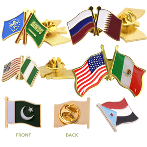 Épingles croisées de drapeau de pays d'amitié en métal bon marché sur mesure pour l'insigne de la fête nationale de l'Arabie saoudite épinglette de drapeau de la Palestine à vendre - Product Image 1