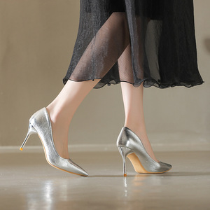 Zapatos de Tacón Alto Delgado de PU Sólido, Estilo Coreano, Tendencia de Moda, Otoño, Primavera, Verano, Venta al Por Mayor - Product Image 3