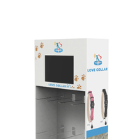 Présentoir pour collier d'animal domestique moderne au sol-Support en carton durable avec écran LCD pour la vente au détail personnalisée (chiens et chats)