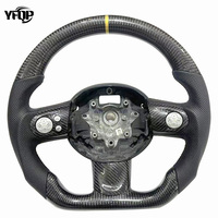 Volant sport personnalisé pour Mini avec lumières LED, fibre de carbone, cuir noir, taille de poignée 38 mm - Marque YFQP