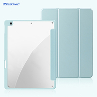 Étui de protection intégrale pour tablette Samsung Galaxy Tab S9 FE 10,9 pouces avec support pour stylet intégré, coque arrière transparente en TPU souple et PC