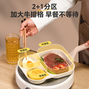3 In 1 <b>Breakfast</b> <b>Maker</b> Non Stick Ceramic Frying Pan With Egg Cups For Home Use - Product Image 3