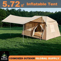 Tente gonflable de 5,72 m² avec auvent intégré, style Ridge, pour camping extérieur quatre saisons, abri de nuit double couche, sans assemblage
