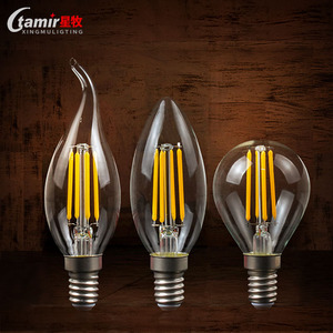 หลอดไฟไส้หลอด LED รุ่น Tamir ขั้ว E14 แสงสีเหลืองอบอุ่น รูปทรงเทียน ทำจากแก้ว สำหรับให้แสงสว่างภายในอาคาร - Product Image 1