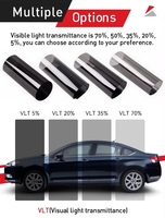 Nouvelle filmation de vitres en carbone 2PLY Vision CS VLT5%-70% pour voitures, matériau PET, changement de couleur, rejet UV/IR à 90%, garantie 2-4 ans