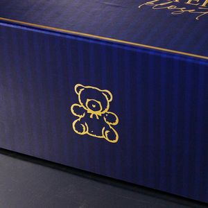 Materiales reciclados, venta al por mayor, papel de aluminio dorado personalizado, estampado, papel revestido, ropa azul grande, caja de regalo plegable para calcetines de vestir - Product Image 6