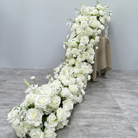 Décoration florale DIY en rangée de roses artificielles en soie pour centres de table de mariage, murs de fond, arches, événements et scènes