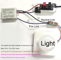 Télécommande numérique sans fil RF, pour contrôle de panneau ventilateur ou d'ampoules, 1/2/3 voies ac 220v