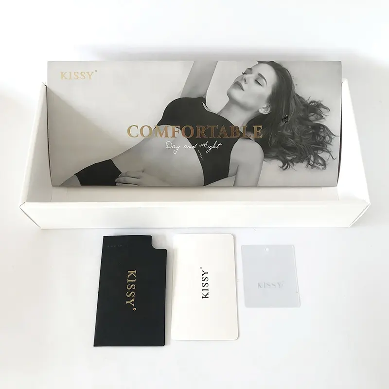 Dessous-Paket Papier box mit Ihrem eigenen Logo-Etikett Passen Sie die weiße Unterwäsche-Box-Verpackung für Dessous an