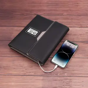 Pengisi daya nirkabel power bank buku harian termometer perencana notebook multifungsi notebook dengan usb power bank