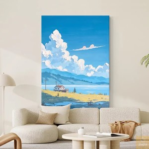 Hand Painted Oil Painting Landscape Beach Sunrise Modern Minimalist Living Room <b>Wall</b> Art Decorative Painting No <b>Frame</b> - Product Image 3