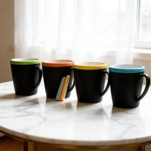 แก้วกาแฟเซรามิกเคลือบสีขนาด 11 ออนซ์ พร้อมกระดานดำสำหรับเขียน <span class=keywords><strong>ดี</strong></span>ไซน์เพื่อการส่งเสริมการขาย HARVIT รุ่นร่วมสมัย ซานตง - Product Image 1