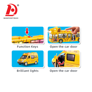 Bus touristique inertielle pour enfants avec figurines d'animaux (léopard, <span class=keywords><strong>girafe</strong></span>, panda, chèvre, guépard), ensemble de jeu véhicule safari avec lumières et sons - Product Image 3