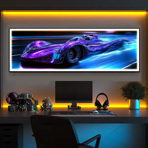 Moderna Lámpara de Pared LED de Alta Calidad con Diseño de Auto Deportivo, Decoración Iluminada para <span class=keywords><strong>Pub</strong></span>/Sala de Juegos, Ambiente Deportivo - Product Image 3