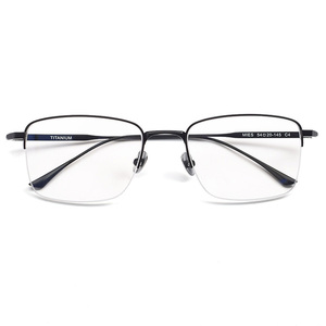 MIES Lunettes à demi-monture carrées en titane <span class=keywords><strong>de</strong></span> qualité supérieure Montures <span class=keywords><strong>de</strong></span> lunettes <span class=keywords><strong>de</strong></span> prescription <span class=keywords><strong>de</strong></span> haute qualité Design à la mode pour hommes et femmes - Product Image 1