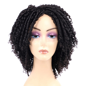 Offre Spéciale <span class=keywords><strong>Court</strong></span> Brun Doux Perruques Synthétiques Pour Les Femmes Noires Haute Température Dreadlock Cheveux Tressage Crochet Torsion Fiber Perruque de Cheveux - Product Image 5
