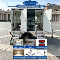 Promotion : Remorque WC Mobile 2 Postes à Essieu Unique avec Lavabo et Miroir pour Événements Extérieurs et Chantiers