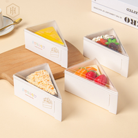 Boîte à gâteau triangulaire en RPET de qualité alimentaire, transparente, pour gâteau en tranches et pain, matériaux recyclés écologiques
