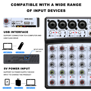 BMG-06D Mixer Audio Professionale in Metallo con Cancellazione del Rumore e Altoparlante DJ con Voce Regolabile per Palcoscenico e Canto Familiare - Product Image 4
