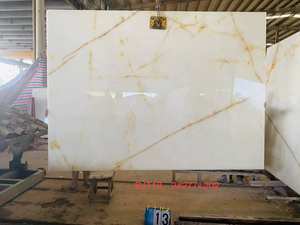 Dalles d'onyx translucide blanc alabastre modernes polies pour sols intérieurs effet nuage, îlots lumineux et sculptures murales sacrées - Product Image 5