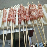 Nouvelle machine automatique à enfiler les brochettes pour usage commercial, outil rapide pour l'enfilage de la viande, équipement de barbecue avec garantie d'un an
