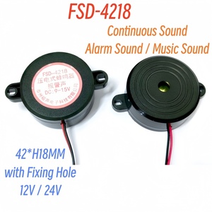 4218 Zumbador Piezoeléctrico Activo de 12V con Sonido Continuo Musical, 42*H18MM, 2900Hz, Alta Intensidad 95dB, Tipo Cableado, con RoHS para Sistema de Alarma contra Incendios - Product Image 2