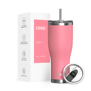40oz laser logo xe cup chủ thân thiện với cốc cà phê Tumbler thép không gỉ cách điện Tumblers cốc với nắp trượt - Product Image 1