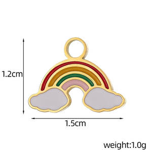 Pulsera de Acero Inoxidable 316L con Baño de Oro PVD de 14k/18k, Diseño Personalizado DIY, Dijes de Arcoíris Kawaii al por Mayor para Pulseras y Collares - Product Image 5