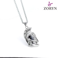 Pendentif Casque de Guerrier Spartan en Acier Inoxydable, Bijou de Mode pour Hommes, Style Grec Ancien, Viking, Motard, Occulte, Gothique, en Acier Titane