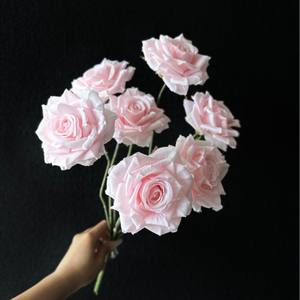 Orchidée Phalaenopsis artificielle de mariage rose fausse fleur Arrangement de salle de mariage et décoration de bouquet fleurs en soie - Product Image 6