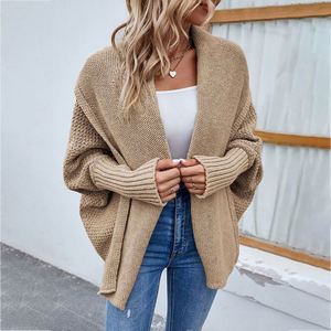 Women's Casual Wool/Cashmere Autumn Solid Color O-Neck Regular Sleeve Loose Knitted Coat commuter <b>Cardigan</b> <b>Sweater</b> J0204 - Product Image 6