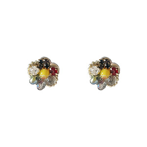 <span class=keywords><strong>Pendientes</strong></span> de Cristal chapados en 14K, <span class=keywords><strong>pendientes</strong></span> de cristal coloridos con forma de flor delicada, <span class=keywords><strong>pendientes</strong></span> de cristal de flor antialérgicos - Product Image 4