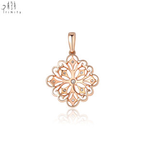<b>Top</b> Quality Handmade Vintage Design Fine Jewelry Wholesale 18K Solid <b>Rose</b> Gold Natural Diamond Pendant Jewelry For Women's Gift - Product Image 3