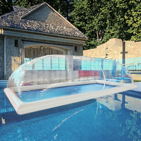 Couverture de piscine gonflable en PVC durable Portable Transparent dôme à bulles gonflable tente de piscine accessoires de piscine