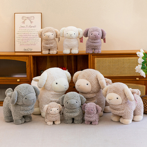 <span class=keywords><strong>Mouton</strong></span> en peluche réaliste à poils bouclés avec cornes courbes, <span class=keywords><strong>mouton</strong></span> en peluche multicolore pour cadeau de Pâques - Product Image 1